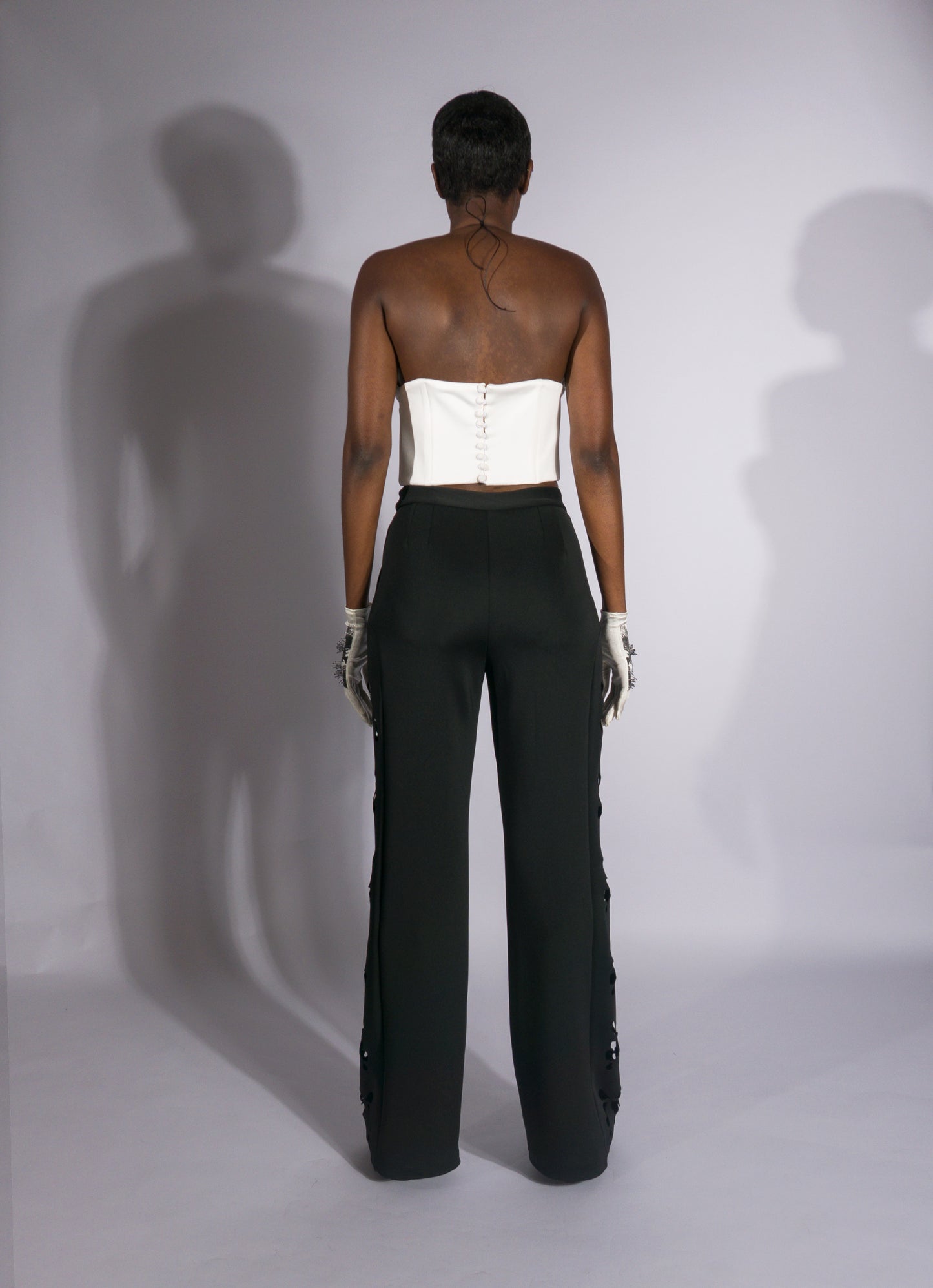 ARIOLA, bustier blanc avec accessoire brillant impression 3D