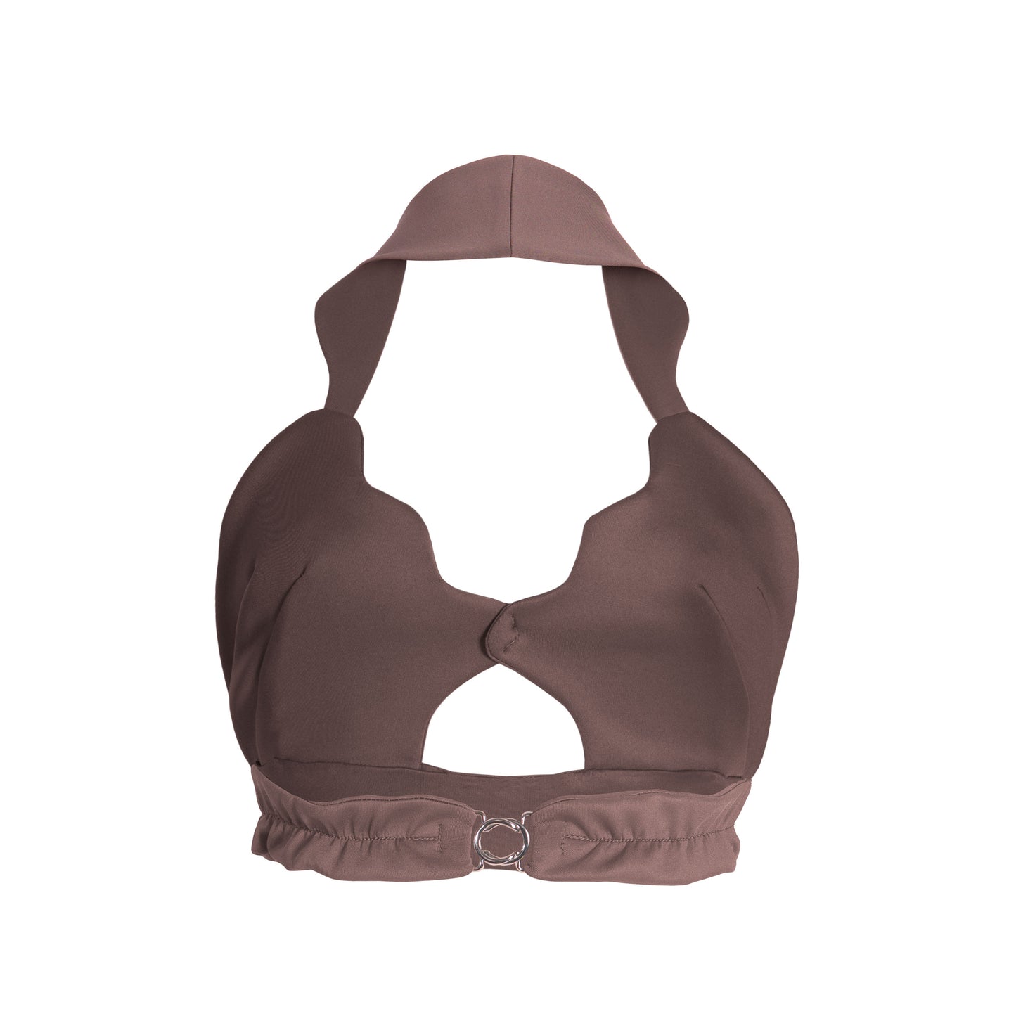 ARTA, brassière taupe avec application d'organza