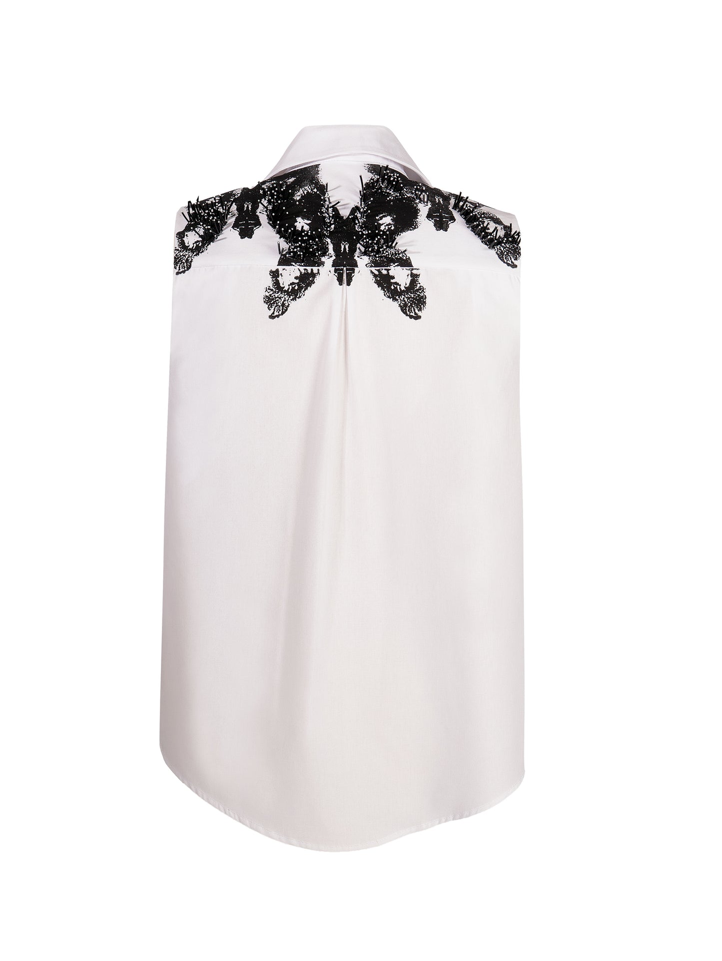ARTEMISSE, white sleeveless screen printed shirt
