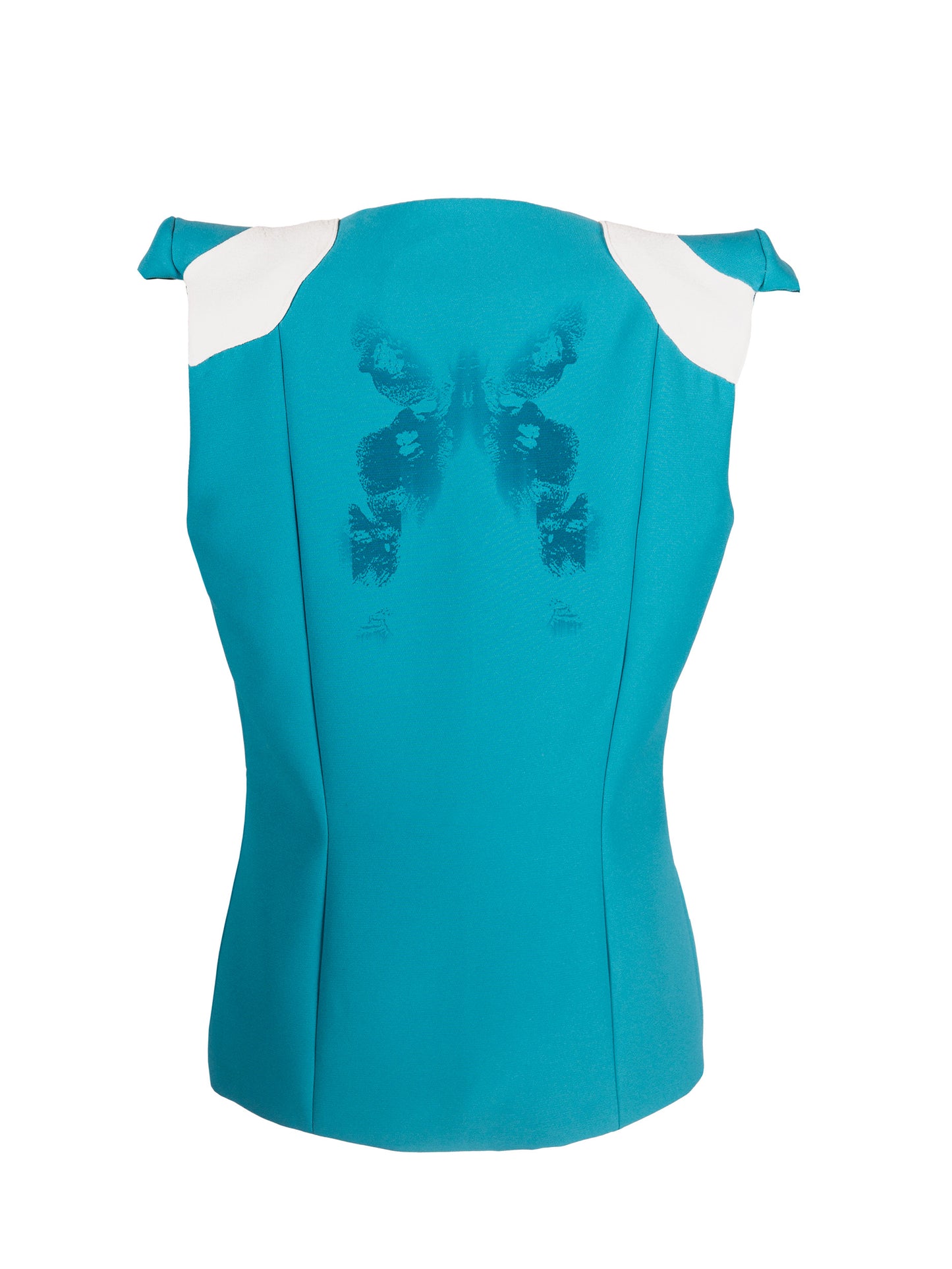 AVA, veste turquoise sans manches avec logo gravé