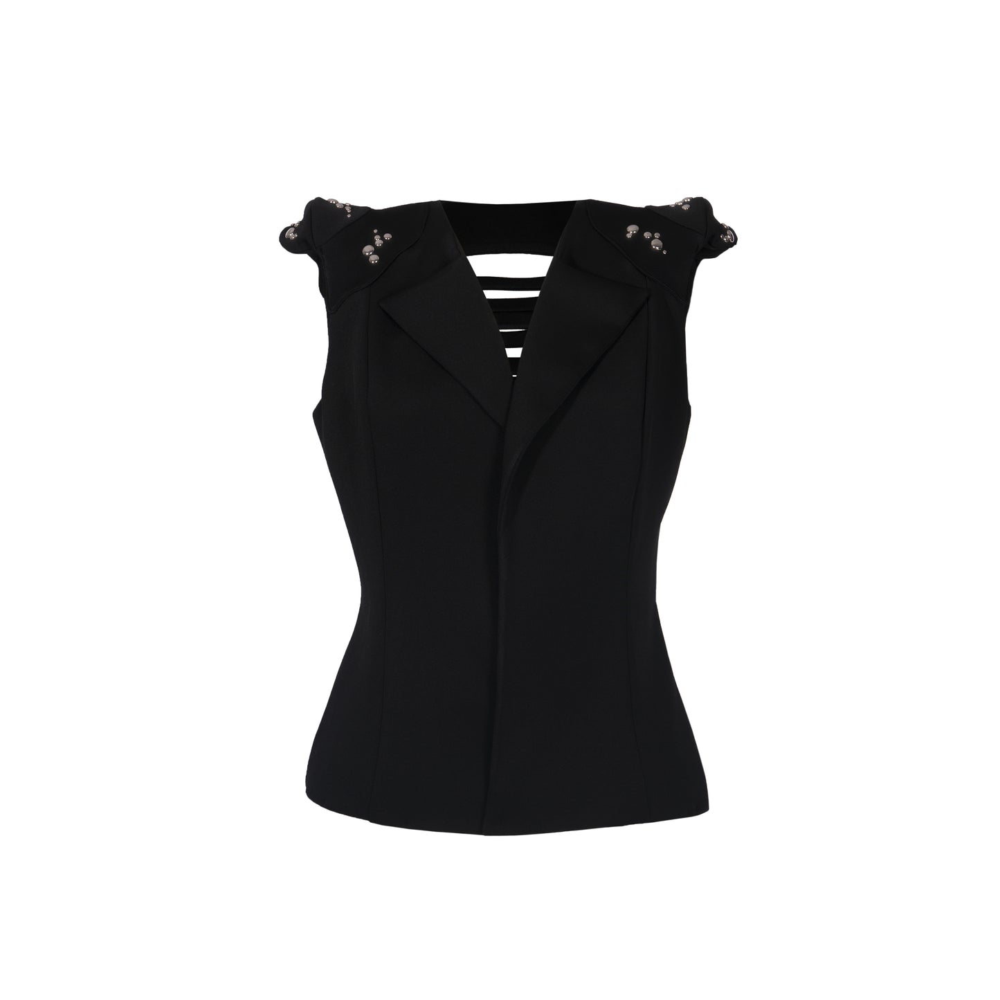 AVA, veste sans manches avec dos entrelacé dans un esprit "corset"