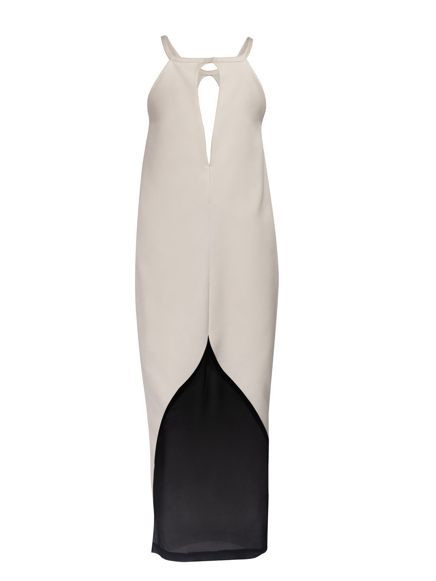 ABI, robe longue blanche à col travaillé