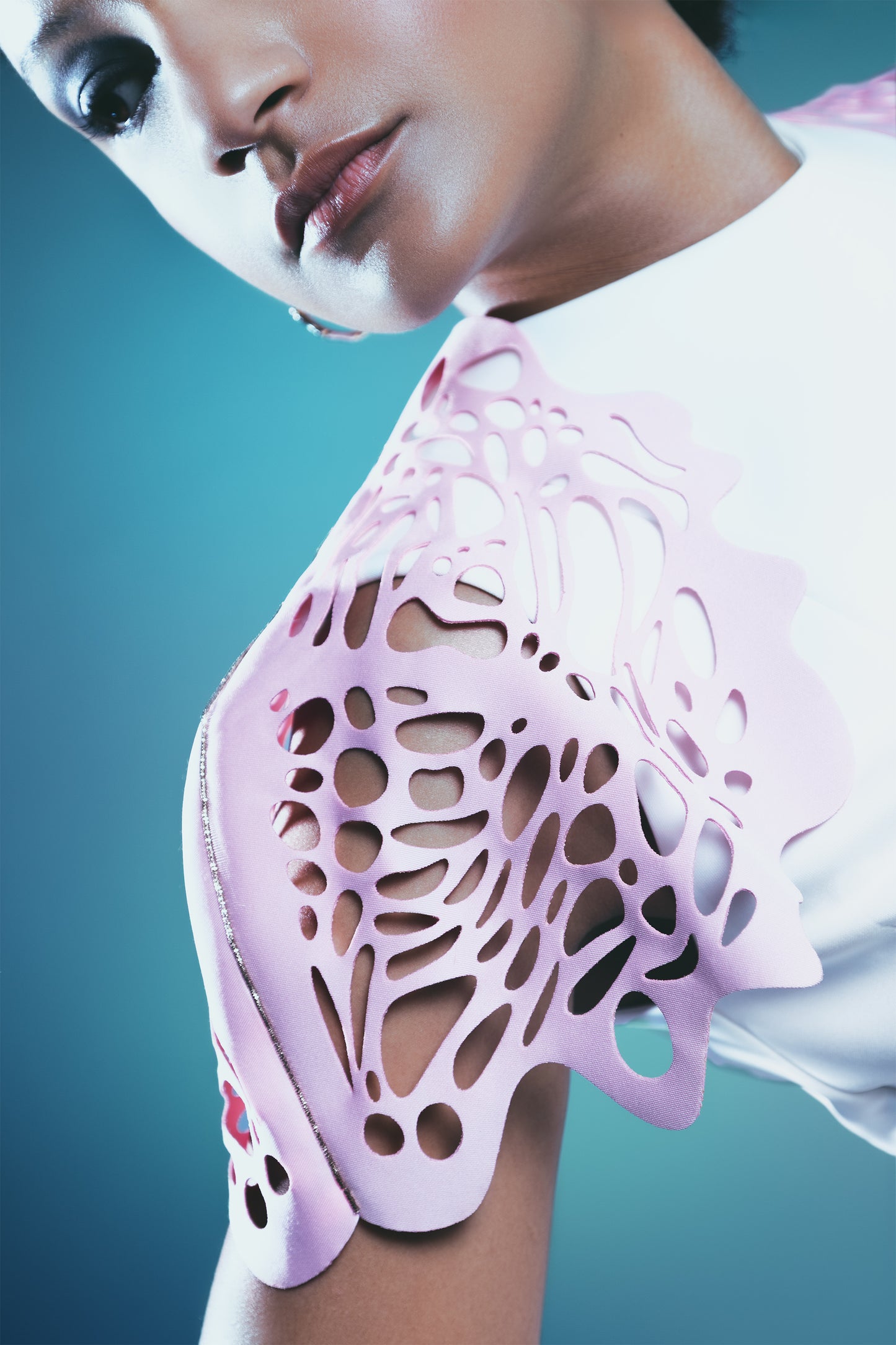 A PINK BUTTER Laser Cut Sleeves Jacket