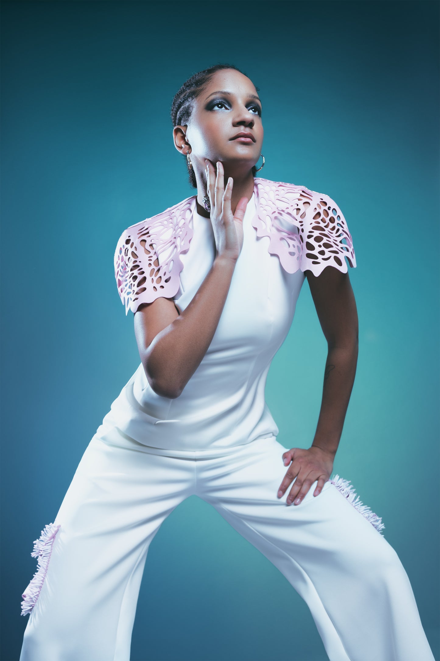 A PINK BUTTER Laser Cut Sleeves Jacket