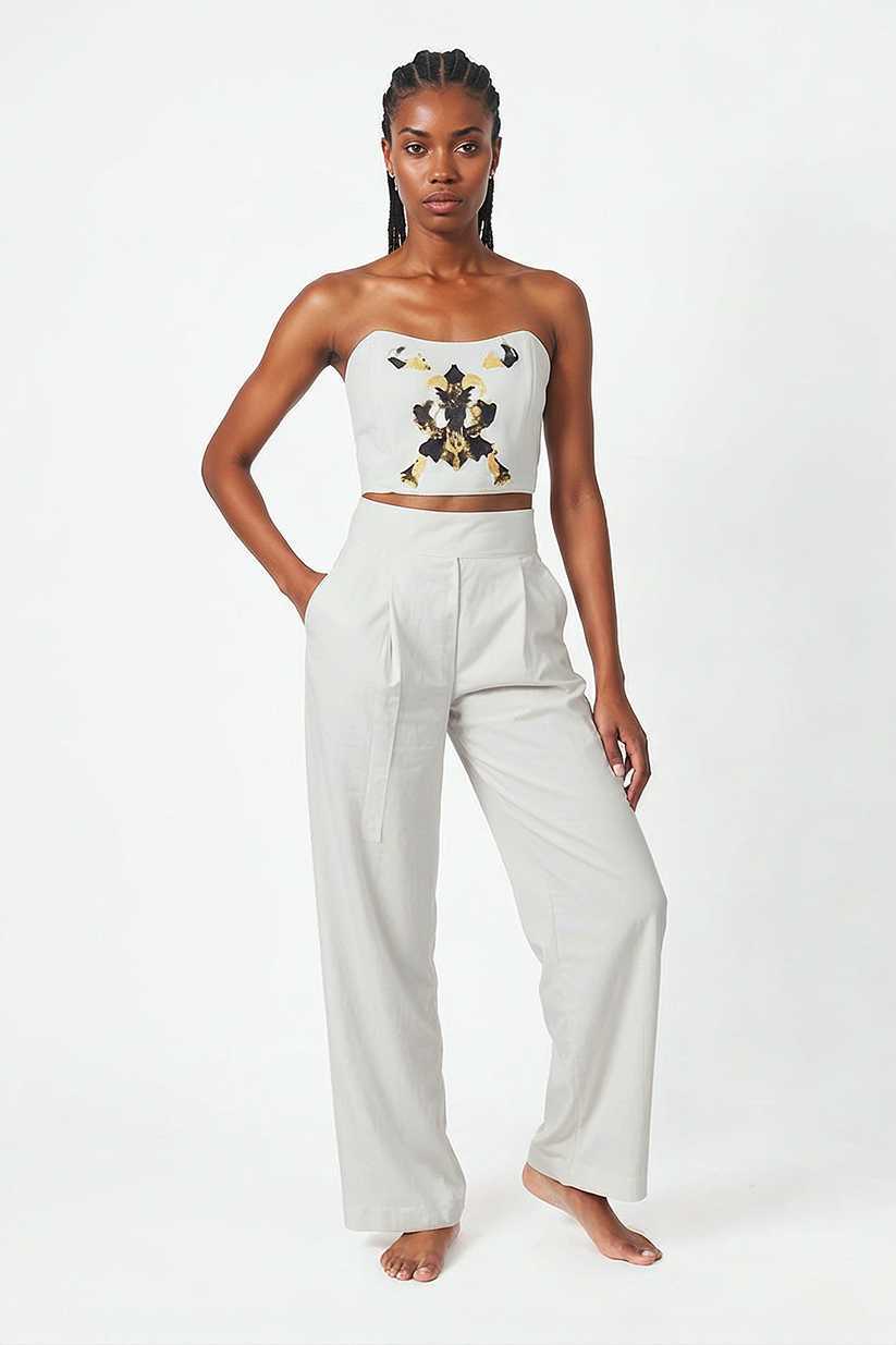 AREND, unique ink drop symmetric print corset