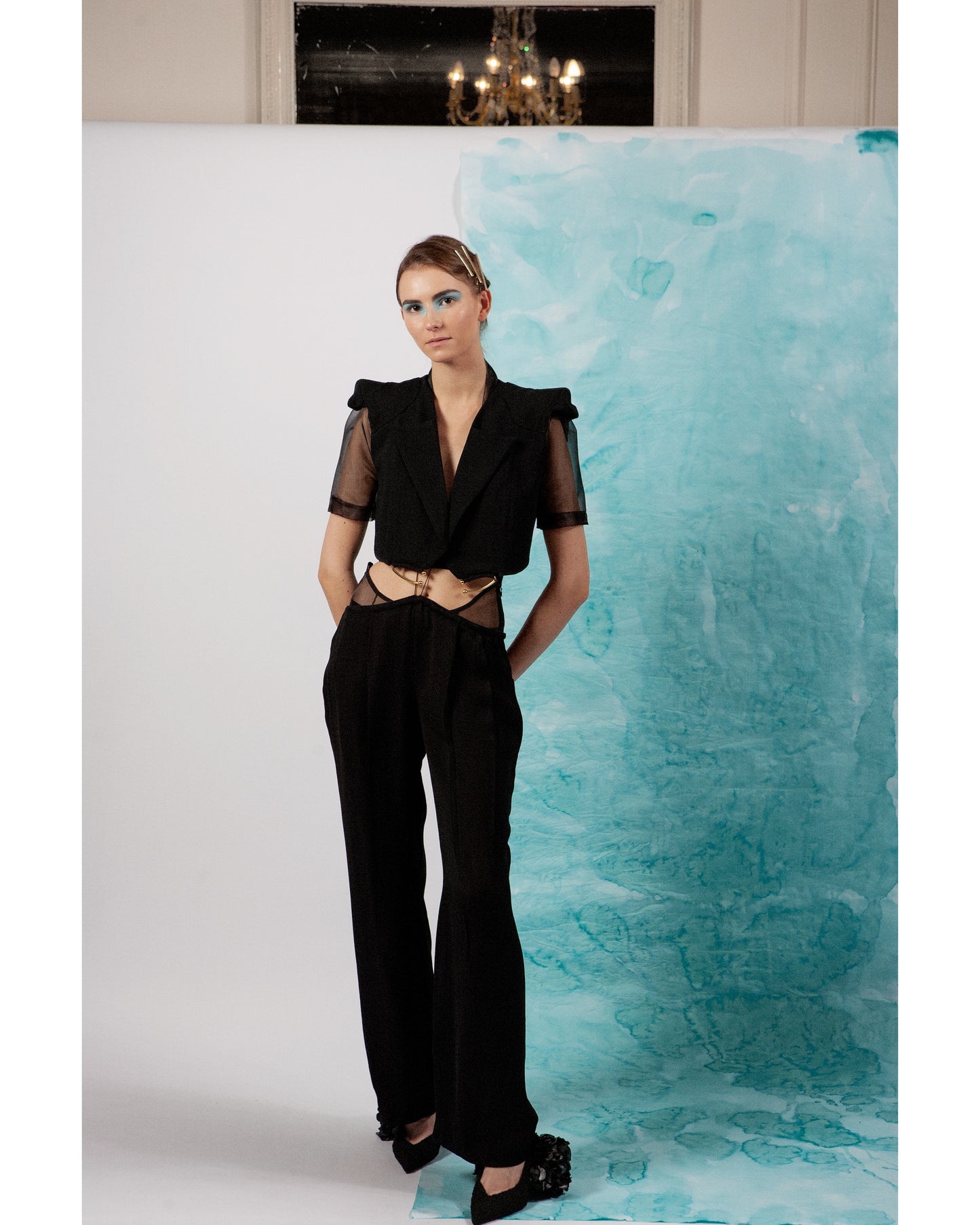 ARION, wide pleat trousers