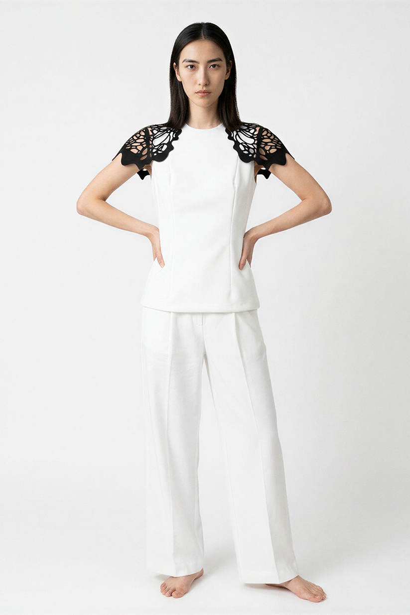 A PAPYON Laser Cut Sleeves Jacket